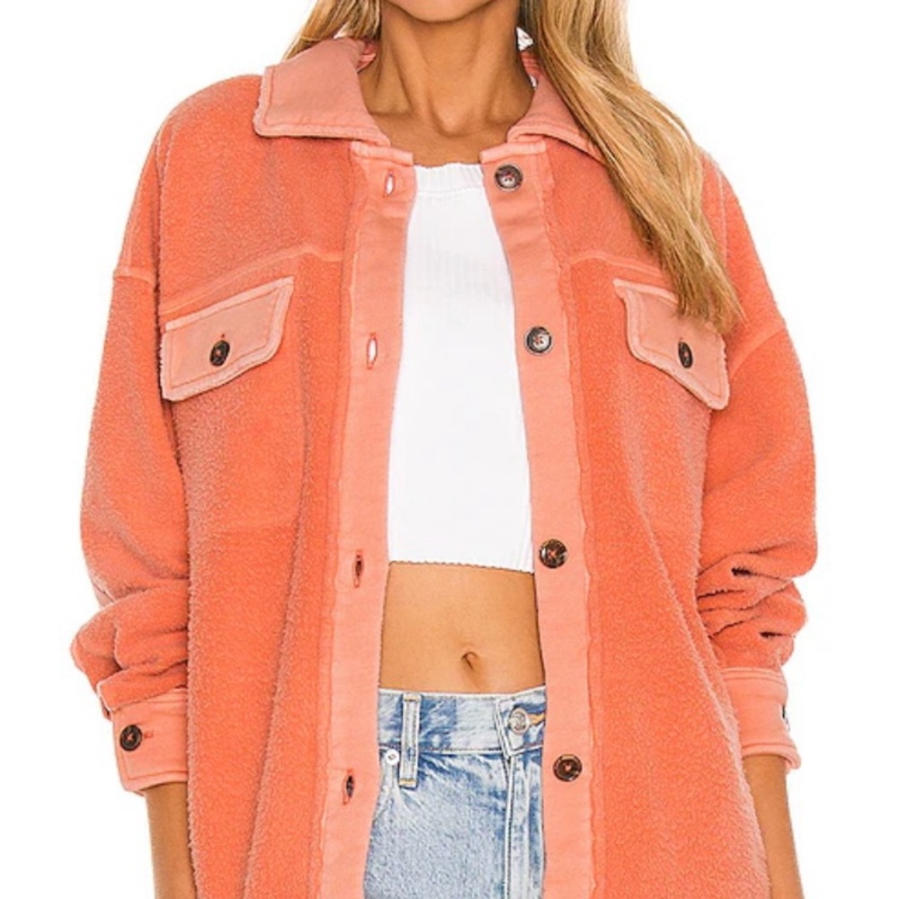 Free People Ruby Coral Teddy Jacket